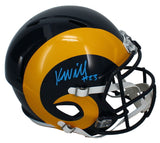 Kyren Williams Autographed Rams 1981-99 Throwback Full Size Speed Helmet Beckett