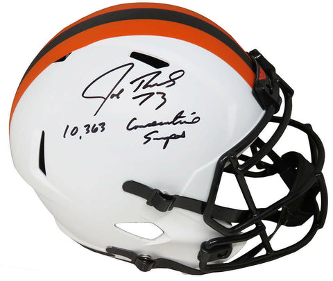 Joe Thomas Signed Browns Lunar Eclipse F/S Replica Helmet w/10,363 Snaps -SS COA