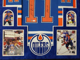 FRAMED EDMONTON OILERS MARK MESSIER SIGNED JERSEY JSA/COLLECTIBLE EXCH. DUAL COA