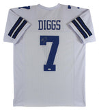 Trevon Diggs Dallas Cowboys Autographed Signed White Football Jersey JSA COA