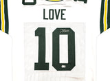 GREEN BAY PACKERS JORDAN LOVE AUTOGRAPHED WHITE JERSEY BECKETT WITNESS 232821