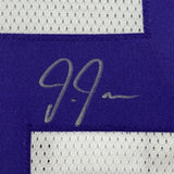 Autographed/Signed JUSTIN JEFFERSON LSU White College Football Jersey JSA COA