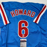 Autographed/Signed Ryan Howard Philadelphia Blue Retro Baseball Jersey JSA COA