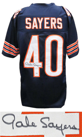 Gale Sayers Chicago Bears Signed Navy Custom Football Jersey - PSA/DNA