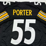 Autographed/Signed Joey Porter Sr. Pittsburgh Black Football Jersey JSA COA