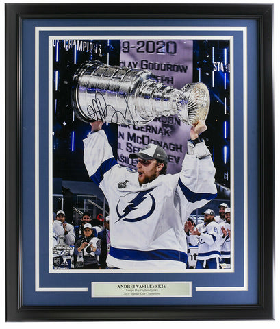 Andrei Vasilevskiy Signed Framed 16x20 Tampa Bay Lightning Trophy Photo Fanatics