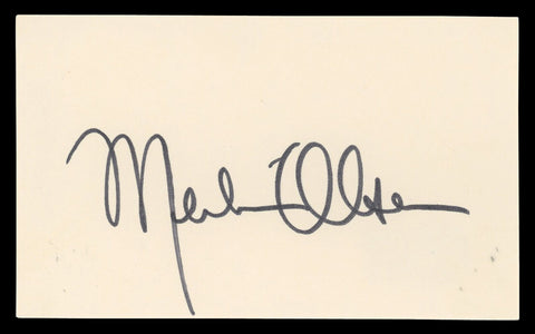 Rams Merlin Olsen Authentic Signed 3x5 Index Card Autographed BAS #BN06511