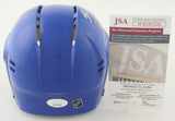 Jimmy Vesey Signed New York Rangers Mini Helmet (JSA COA) 3rd Rnd Pck 2012 Draft