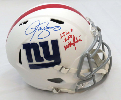 Lawrence Taylor Signed New York Giants White Replica Helmet W/LT Bad MF Beckett