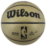 Celtics Larry Bird Auth Signed Wilson Gold Edition Basketball w/ Case BAS Wit