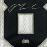 Autographed/Signed MAXX CROSBY Oakland Las Vegas White Football Jersey BAS COA