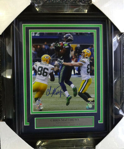 CHRIS MATTHEWS AUTOGRAPHED FRAMED 8X10 PHOTO SEAHAWKS RECOVERY MCS HOLO 90588