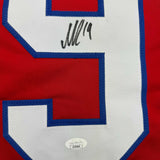 Framed Autographed/Signed Nicklas Backstrom 35x39 Red Retro Jersey JSA COA