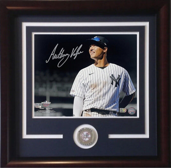 Anthony Volpe Yankees Signed 11x14 Framed Opening Day Photo Rookie Auto Fanatics