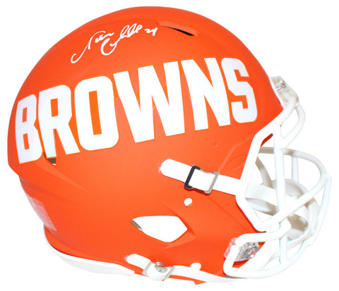 Nick Chubb Autographed Cleveland Browns Authentic AMP Helmet Beckett 27614