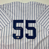 Autographed/Signed Hideki Matsui New York Pinstripe Jersey Beckett BAS COA