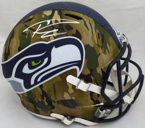 RUSSELL WILSON AUTOGRAPHED SEAHAWKS CAMO FULL SIZE HELMET RW & BECKETT 182232