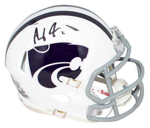 AVERY JOHNSON AUTOGRAPHED KANSAS STATE WILDCATS WHITE SPEED MINI HELMET BECKETT