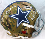 Lamb/Prescott/Elliott Signed Cowboys F/S Camo Speed Authentic Helmet-FanaticsBAW