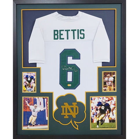 Jerome Bettis Autographed Signed Framed White Notre Dame Jersey BECKETT