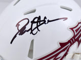 Deion Sanders Autographed Florida State White Speed Mini Helmet-Beckett W Holo