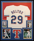 FRAMED TEXAS RANGERS ADRIAN BELTRE AUTOGRAPHED SIGNED JERSEY JSA COA