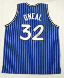 Shaquille O'Neal Autographed Orlando Magic Blue Custom Jersey Beckett Witnessed