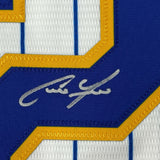 Autographed/Signed Christian Yelich Brew Crew Brewers Pinstripe Jersey JSA COA