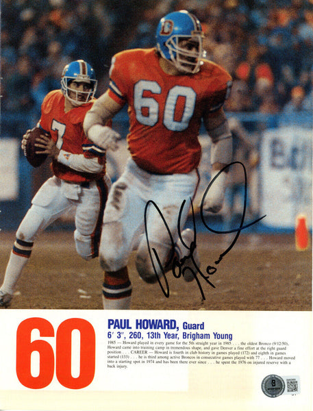 Paul Howard Autographed Denver Broncos Magazine Page Beckett 45081