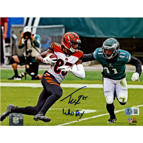 Tee Higgins Autographed/Signed Cincinnati Bengals 8x10 Photo Insc. Beckett 48903