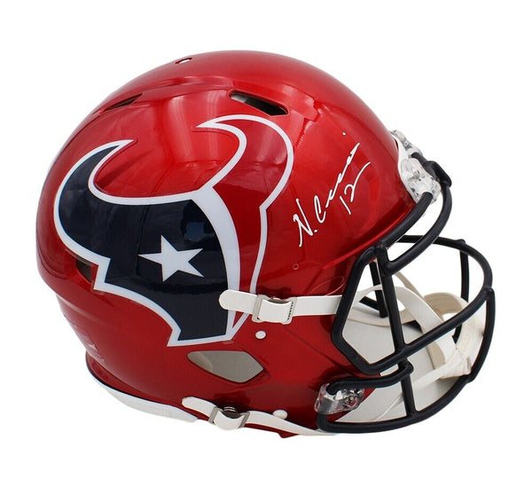 Nico Collins Signed Houston Texans Speed Authentic Alternate Red NFL Helmet