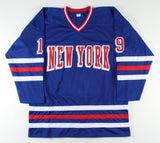 Jean Ratelle Signed New York Rangers Jersey Inscribed "HOF 85" (JSA COA)