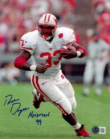 Ron Dayne Signed Wisconsin Badgers 8x10 Photo Heisman 99 Beckett 47269