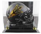 Arizona State Cameron Skattebo Signed Black F/S Speed Rep Helmet W/ Case BAS Wit