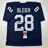 Autographed/Signed Rocky Bleier 66 Nat'l Champs Penn State Blue Jersey JSA COA