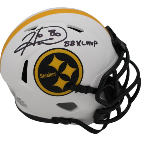 Hines Ward Auographed Pittsburgh Steelers Lunar Mini Helmet SB MVP Beckett 46778