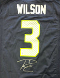 SEAHAWKS RUSSELL WILSON AUTOGRAPHED FRAMED BLUE NIKE JERSEY RW HOLO 185070