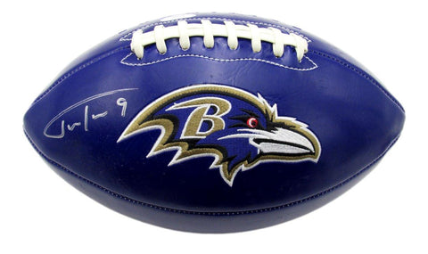 Justin Tucker Signed/Autographed Purple Ravens Logo Football JSA 189763