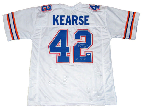 JEVON KEARSE AUTOGRAPHED SIGNED FLORIDA GATORS #42 WHITE JERSEY W/ THE FREAK