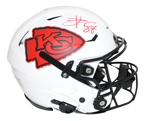 Travis Kelce Signed Kansas City Chiefs Authentic Lunar Speed Flex Helmet BAS