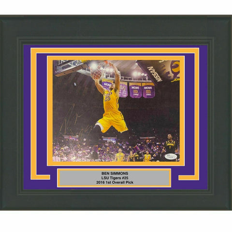 FRAMED Autographed/Signed BEN SIMMONS LSU Tigers 8x10 Basketball Photo JSA COA