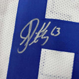 Framed Autographed/Signed Jeff Saturday 33x42 Indianapolis White Jersey JSA COA