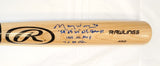 Maury Willis Stats Autographed Blonde Rawlings Pro Baseball Bat- JSA W Auth