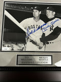 Ted Williams & Mickey Mantle Signed Autographed Photo Framed 14x17 JSA