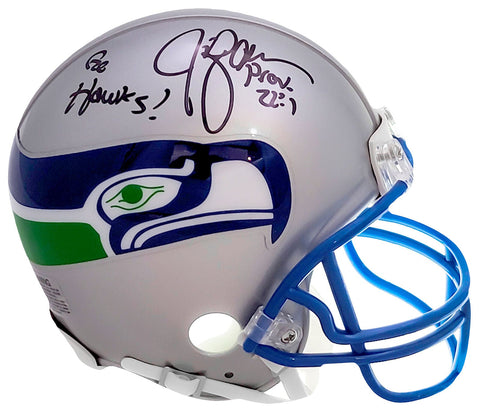 JIM ZORN AUTOGRAPHED SEAHAWKS SILVER THROWBACK MINI HELMET GO HAWKS MCS 211095