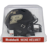 Aidan O'connell Autographed Purdue Boilermakers Black Mini Helmet Beckett 48888