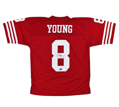 Steve Young Signed San Francisco 49ers Mitchell & Ness Red TB Large NFL Jersey