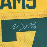 Autographed/Signed DAVANTE ADAMS Green Bay Yellow Football Jersey JSA COA Auto