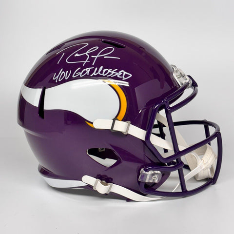 Randy Moss Autographed Signed "You Got Mossed" Vikings FS Replica Helmet Beckett