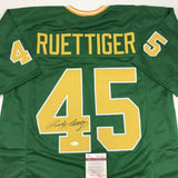 Autographed/Signed RUDY RUETTIGER Notre Dame Irish Green Jersey JSA COA